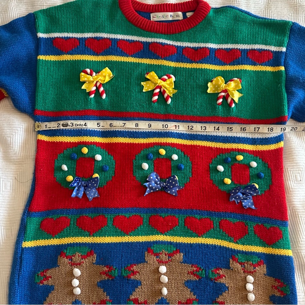 Vintage Christie Brooks Colorful Holiday Sweater with Festive Design - Picture 4 of 6